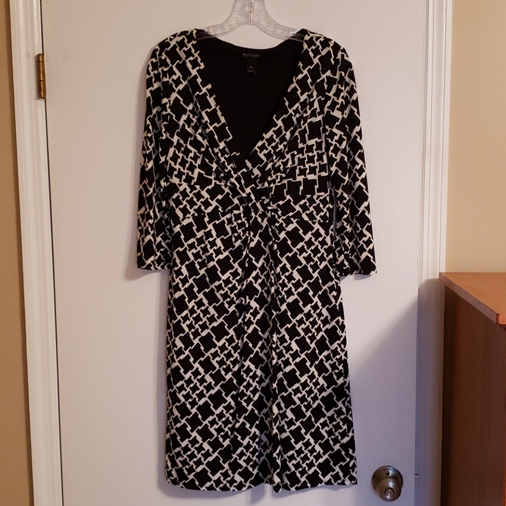 WHBM faux wrap print dress